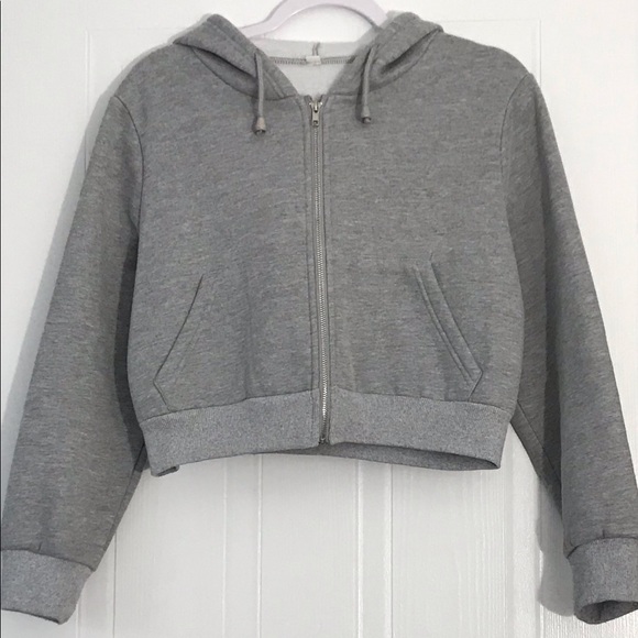Gray Cropped Zip-up Jacket - Picture 1 of 1